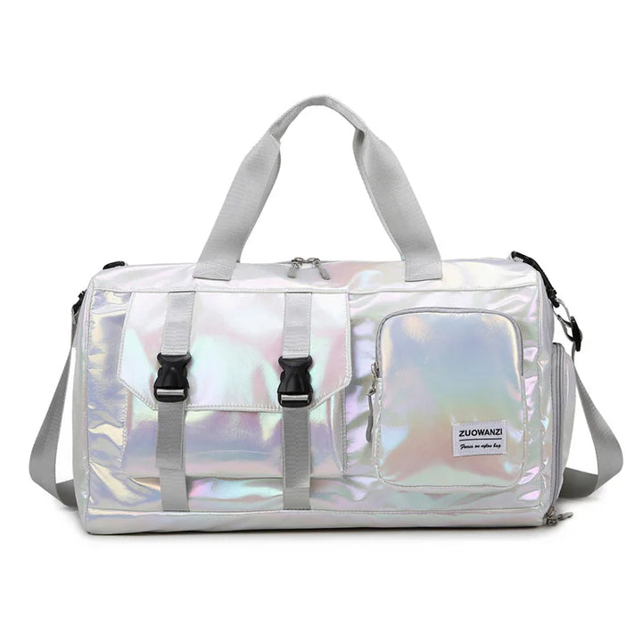 BowLift | Lumivista Holographic Travel Bag | Stylish Weekender Shoulder Bag with Shoe Compartment | Perfect for Weekend Trips & Short Journeys