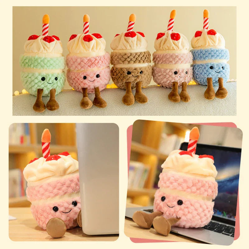 BowLift | Festive Cupcake Plush with Candle – Soft Plush Toy for Kids & Adults