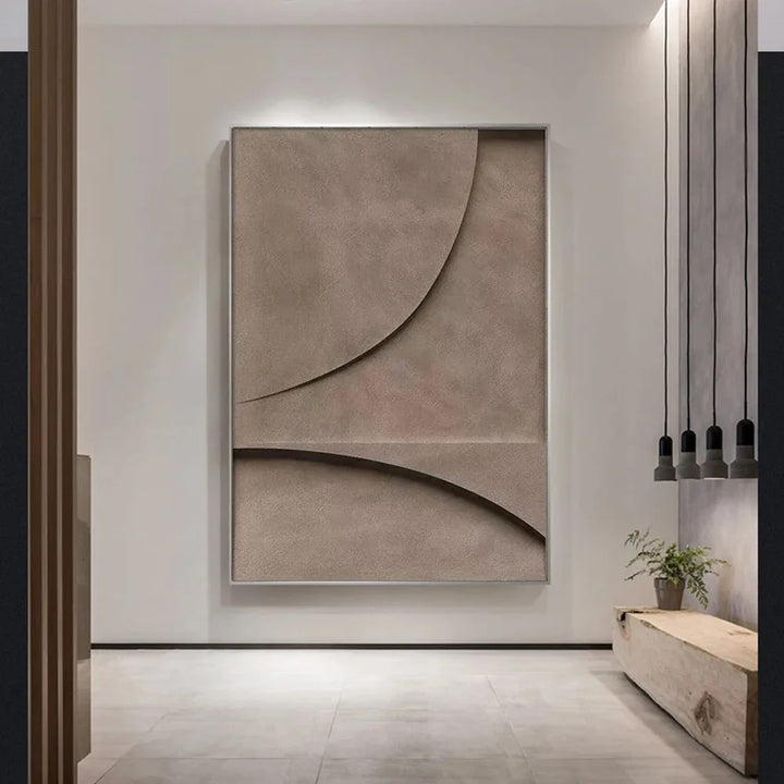 Modern Minimalist Flat Geometric Lines Wall Art Fine Art Canvas Prints Retro Brown Abstract Pictures For Living Room Contemporary Interior Decor | Bowlift