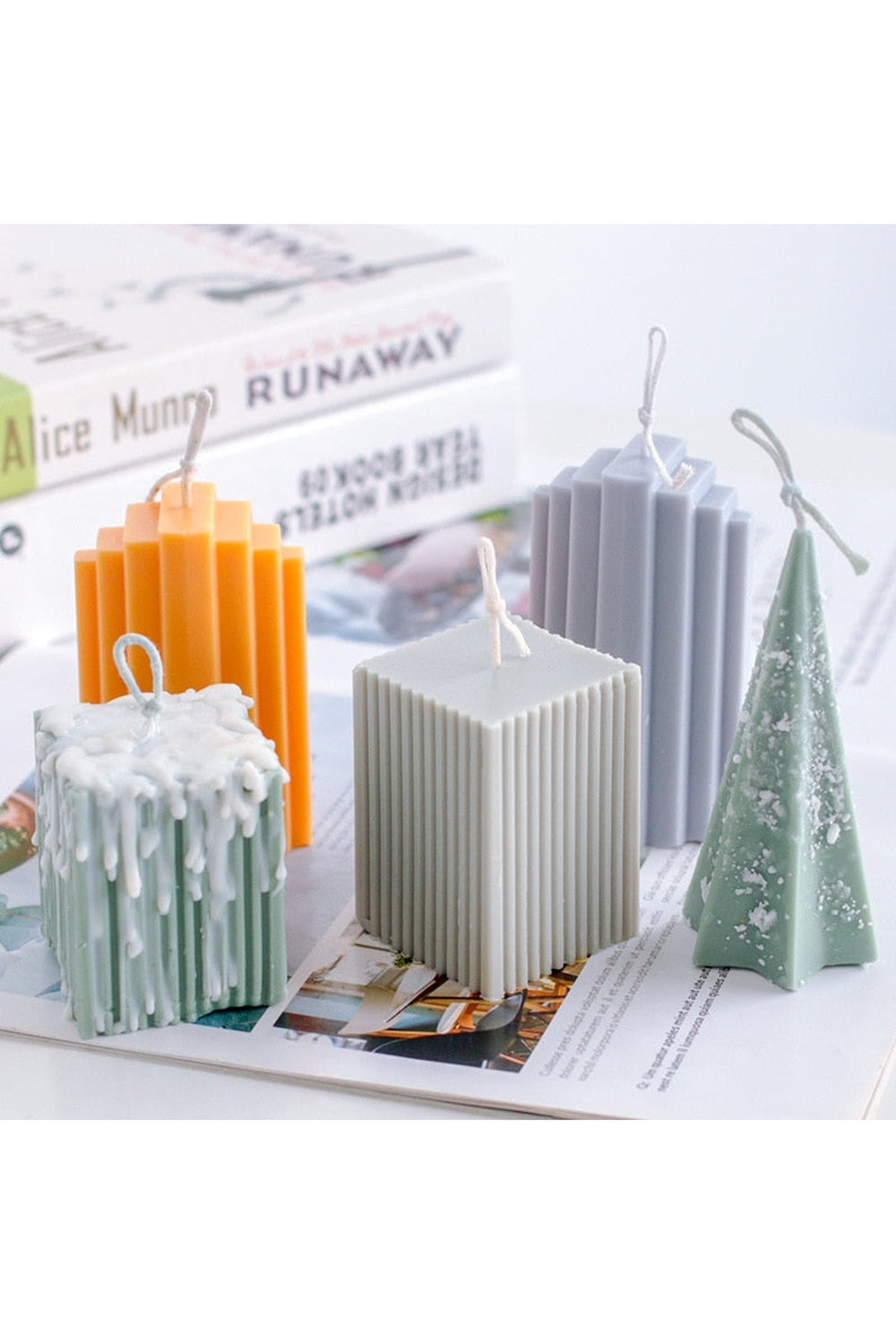 striped column candle shape | Bowlift