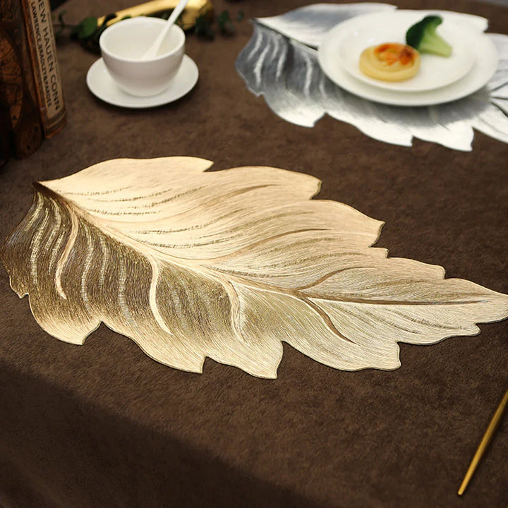 Gold Leaf Shape Decorative Serving Tray | Bowlift