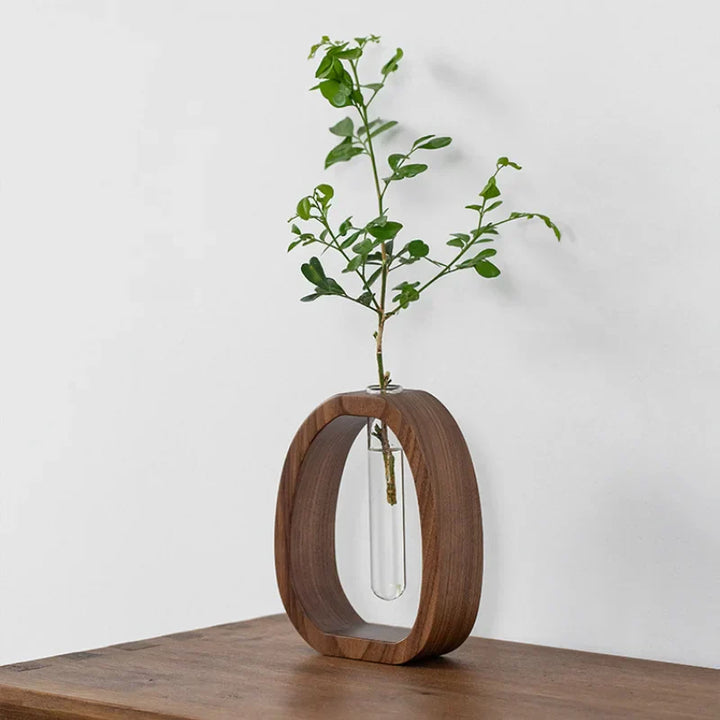 Oval Wood Frame Single Stem Vase | Bowlift