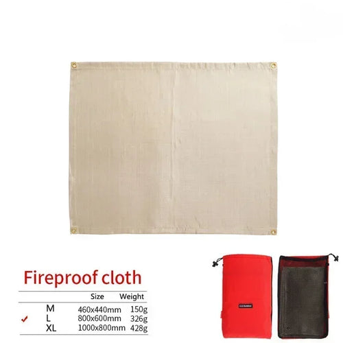 BowLift | CampVita Fire Protection Camping Mat | Heat Resistant & Fireproof | Ideal for Grill & Campfire | Fiberglass Beige