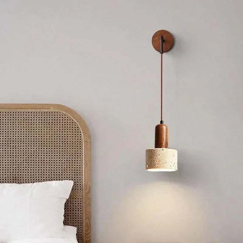 BowLift | Wabi-Sabi Stone Wall Lamp – Warm LED Light