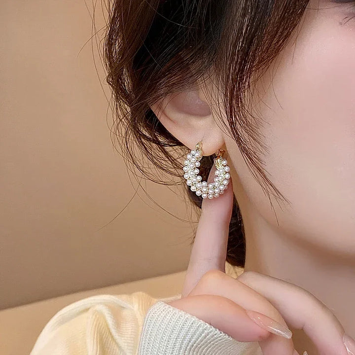 BowLift | Bold Pearl Accented Hoop Earrings