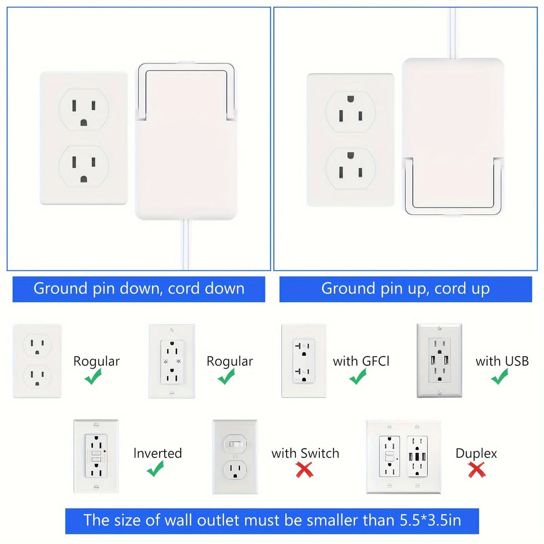 BowLift | Ultra-Thin Wall Panel Plug with Extension Cord