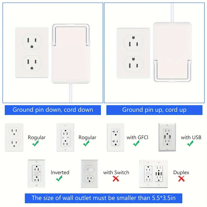 BowLift | Ultra-Thin Wall Panel Plug with Extension Cord