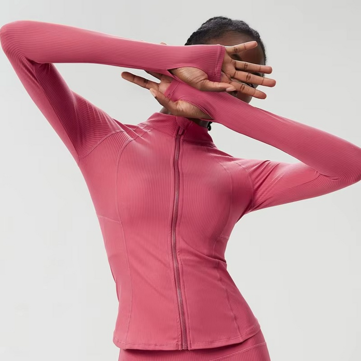 BowLift | Womens Slim Fit Running Jacket With Full Zip Long Sleeve Lightweight Sports Top