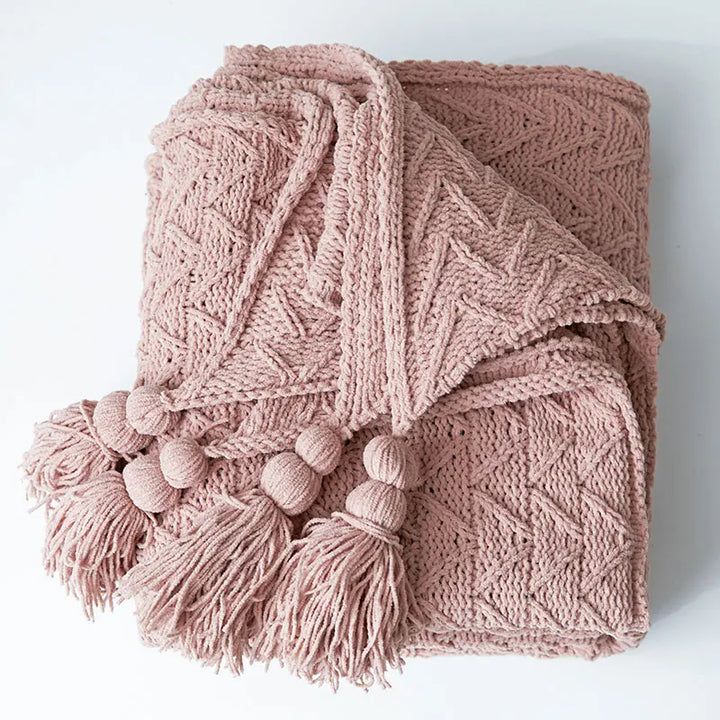 HeartCozy Blanket – Luxe Chenille Blanket with Heart Fringes Bowlift