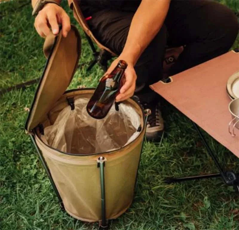 BowLift | Foldable camping bin made of Oxford fabric with 20 litre capacity & PVC lining