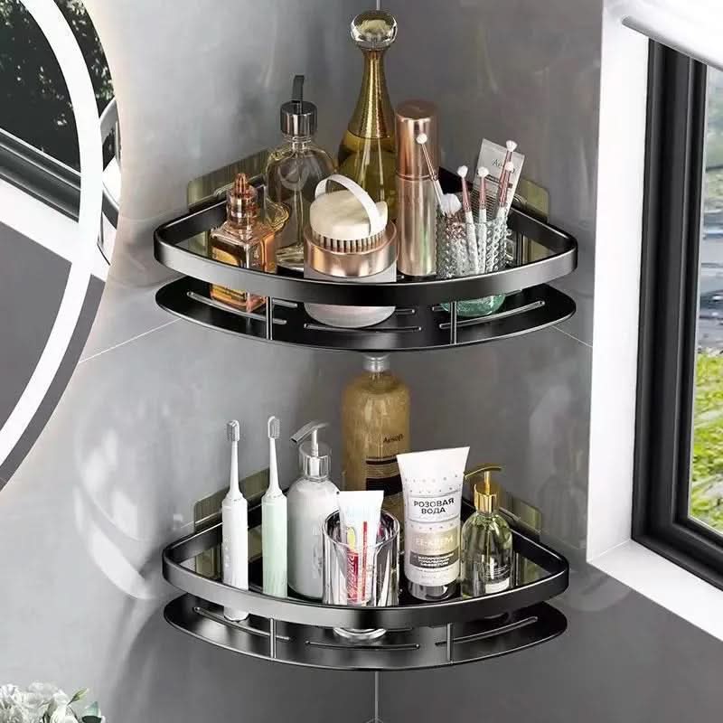 BowLift | No-Drill Aluminum Corner Shelf for Bathroom