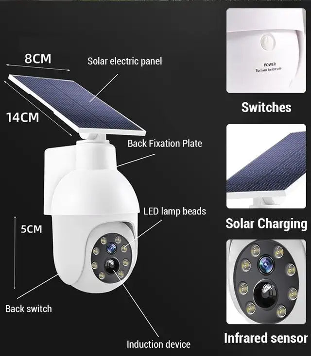 Solar Powered Motion Sensor Smart Rainproof Dummy Camera | Bowlift