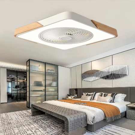 BowLift | Ultra-Thin Nordic-Inspired Square Ceiling Fan Lamp