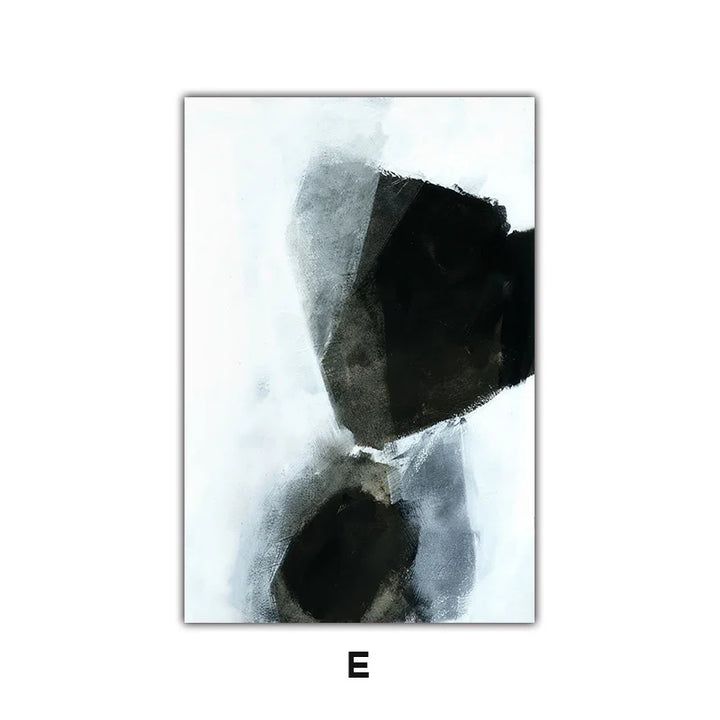 Dark Stones Abstract Wall Art Fine Art Canvas Prints Nordic Pictures For Modern Apartment Living Room Home Office Decor | Bowlift