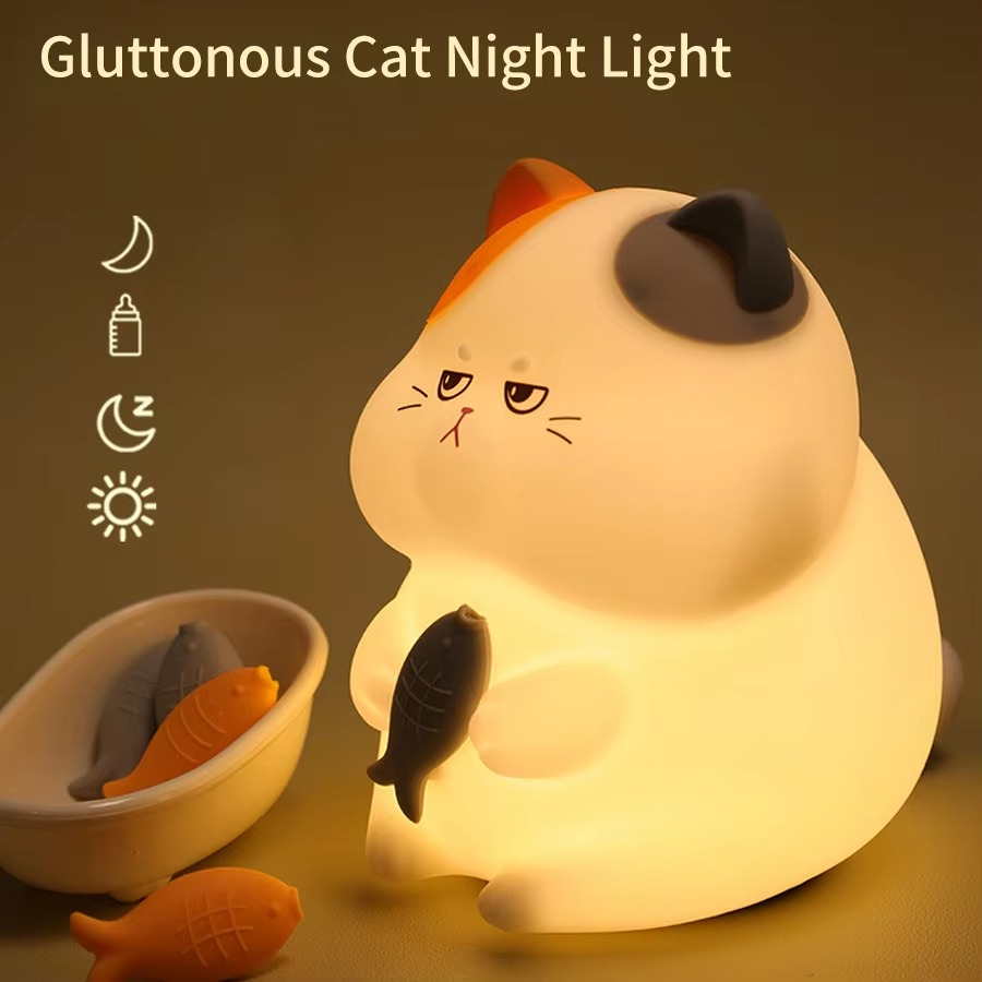 BowLift | Rechargeable Silicone Cat Night Light - Soft Touch Mood Lamp