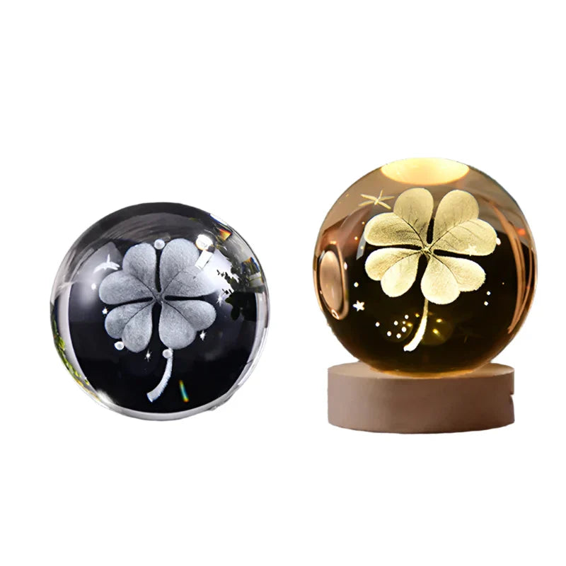 3D Crystal Night Light LED - Starry Sky Projector with Wooden Base, Romantic Lighting for Bedroom & Gifts | Bowlift