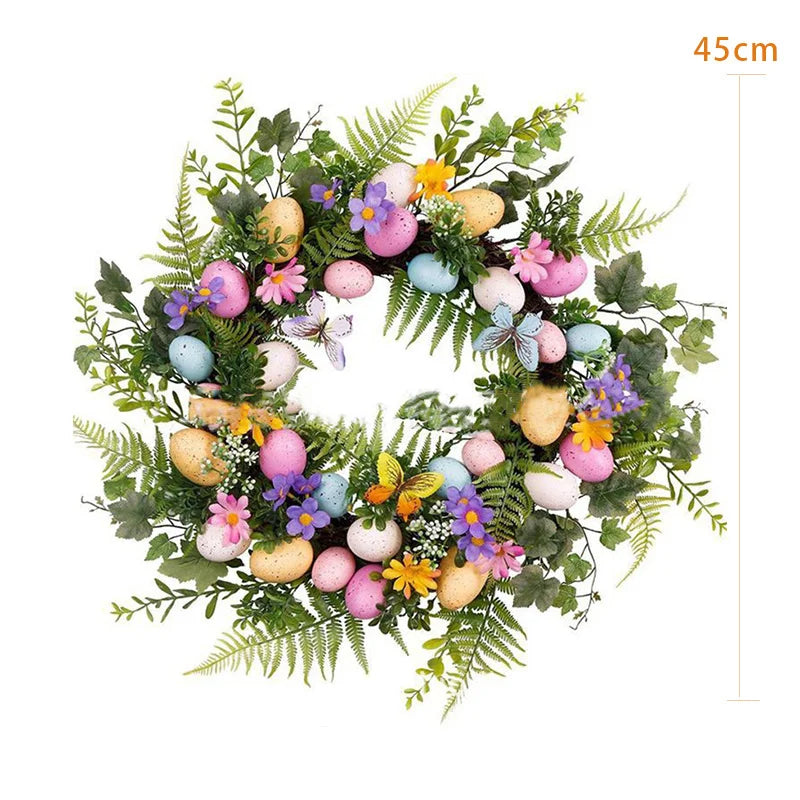 BowLift | 5 Style Bow Ribbon Easter Egg Wreath Easter Egg Garland Door Ornaments Wall Decor Happy Easter 2023 Decor for Home Kids