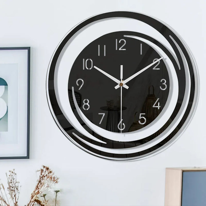 BowLift | Modern Black Wall Clock made of Acrylic - ScandiTime