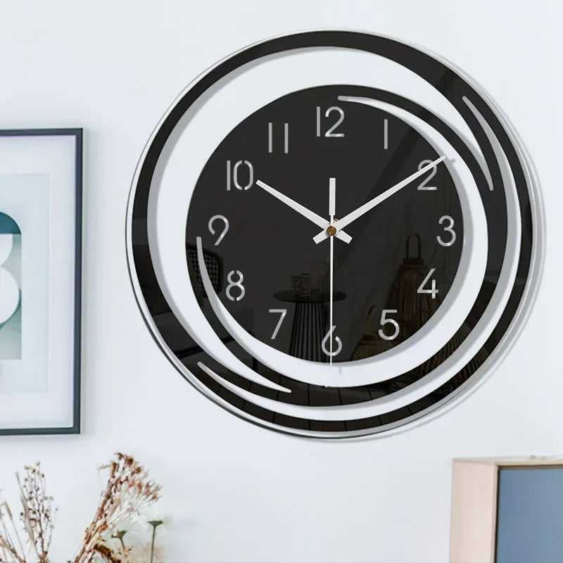 BowLift | Acrylic Wall Clock - Scandinavian Design - Black - Clock