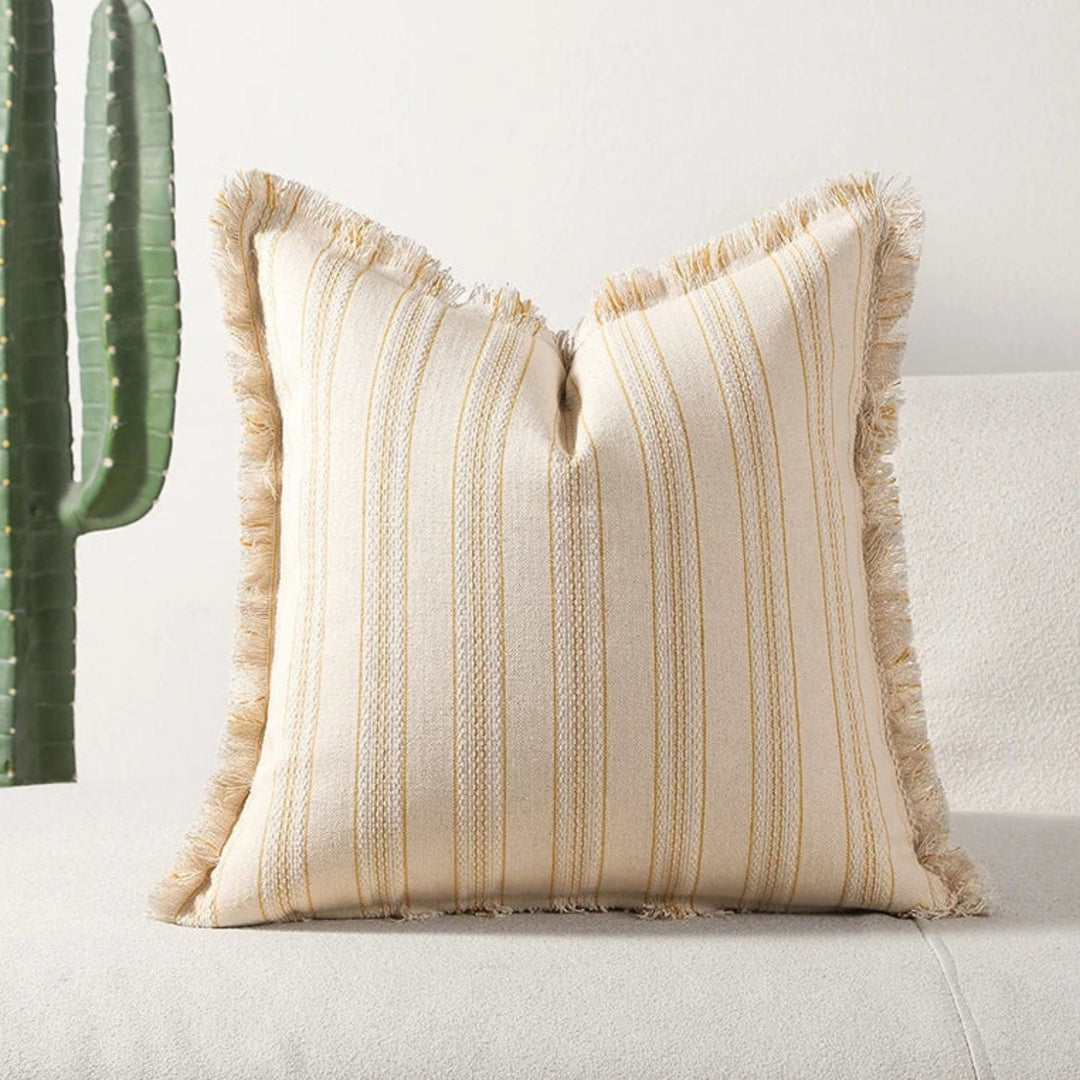 BowLift | Scandi Stripe Textured Fringe Cushion Cover