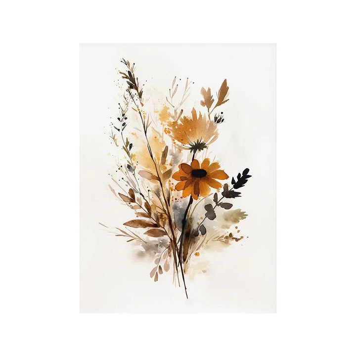 Scandinavian Floral Meadow Flower Wall Art Fine Art Canvas Prints Modern Minimalist Botany Pictures For Living Room Home Decor | Bowlift