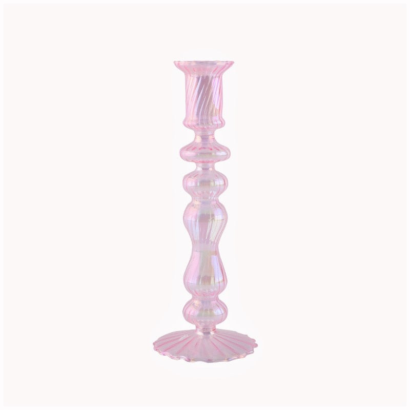 Ribbed Glass Candleholders - Mermaid | Bowlift
