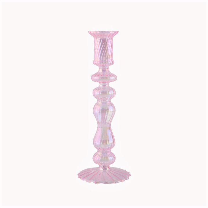 Ribbed Glass Candleholders - Mermaid | Bowlift