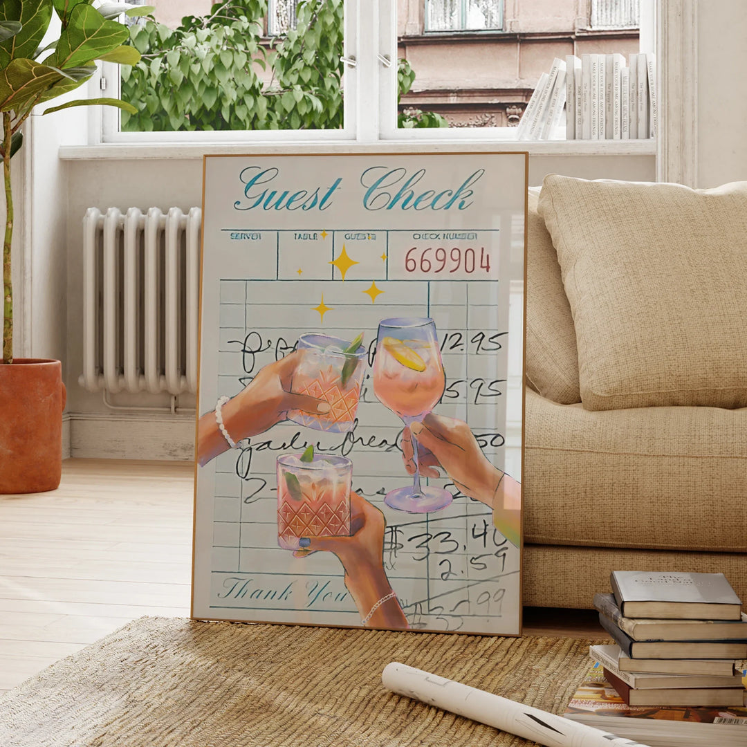 Guest Check" Wall Art – Retro & Playful Decor | Bowlift