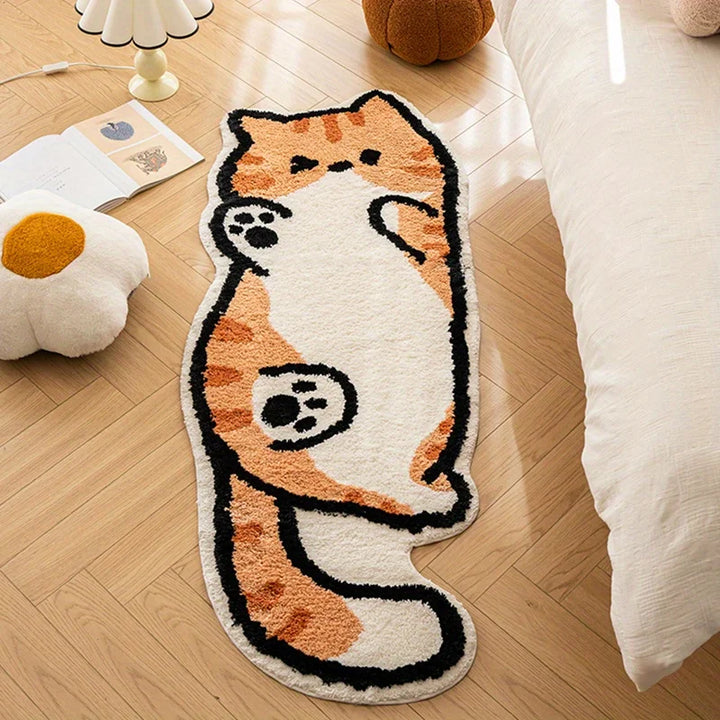 Playful Cat Area Irregular Rug | Bowlift