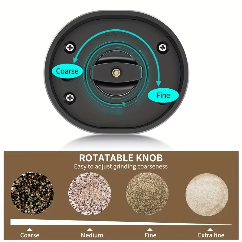 BowLift | Electric Pepper and Salt Grinder Set with Adjustable Coarseness and LED Light