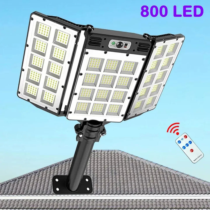 BowLift | SolarBright LumiWall | Solar-powered Wall Light | Motion Sensor & 800 LEDs | Weatherproof