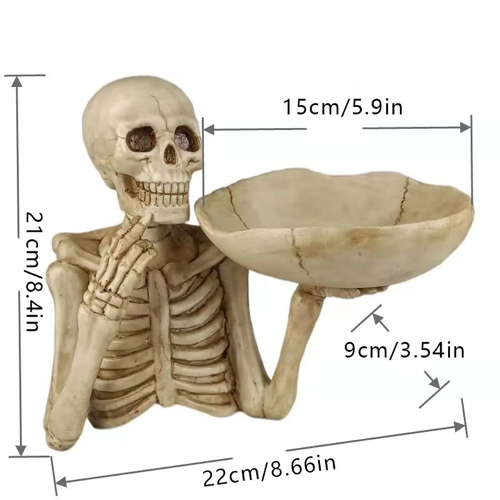 BowLift | SkullServe | Skull Decor Tray made of Resin | Gothic & Halloween Accent | Versatile Use