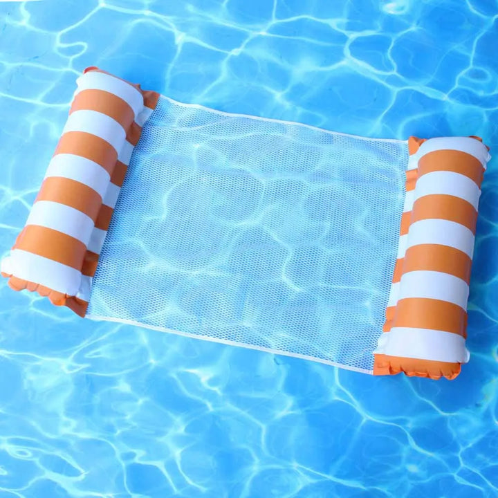 BowLift | AQUAVIVA Inflatable Water Hammock | 130×70 cm | Foldable Pool Lounger with Backrest | Swimming Bed for Pool, Beach & Vacation