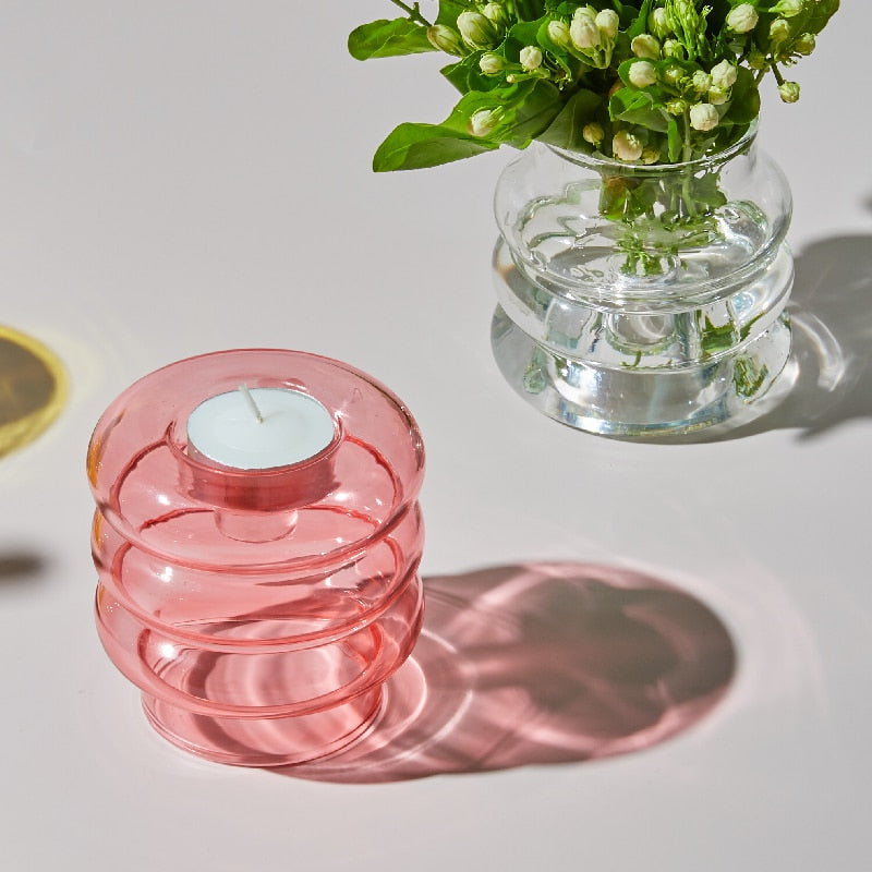 BowLift | Dual Glass Spiral Candle Holder