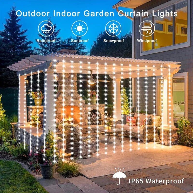 BowLift | LumiGlow Solar Curtain Lights | Waterproof LED String for Outdoor Decor