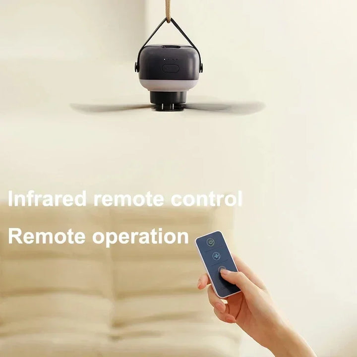 BowLift | CampiBreeze Mobile Ceiling Fan | 3600/7200 mAh Battery | LED & Remote Control | Quiet & Hangable