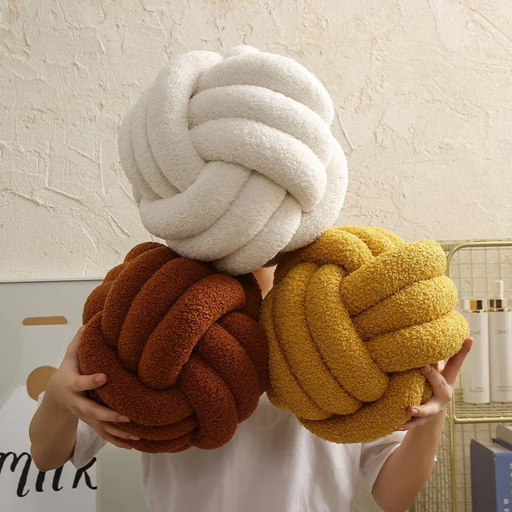 Boucle Rope Knot Ball Cushion | Bowlift