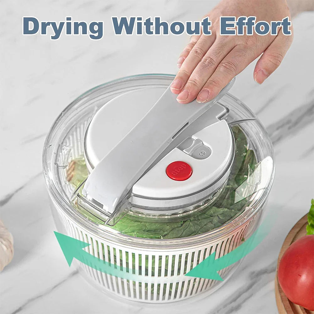 BowLift | SpinFresh Salad Spinner 3L with Lid | One-Hand Operation & Non-Slip Base | Salad Washer & Dryer for Vegetables & Fruits | BPA-Free & Practical