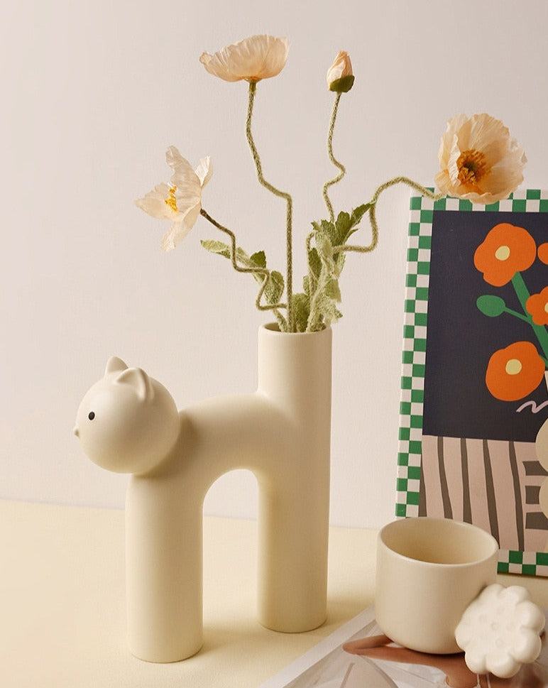 Ceramic Cat Vase | Bowlift
