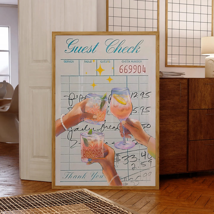 Guest Check" Wall Art – Retro & Playful Decor | Bowlift