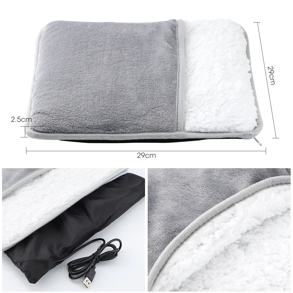 BowLift | WarmStep Electric Foot Heating Mat | USB Heated Foot Warmer | Soft Flannel | Washable & Energy Saving