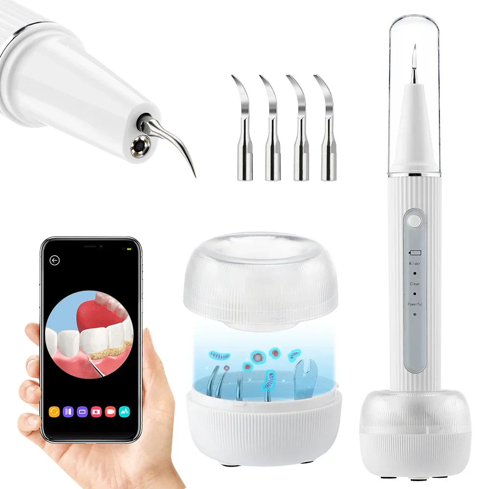 BowLift | ClearView Ultrasonic Tooth Cleaner – With Screen and Effective Tartar Removal