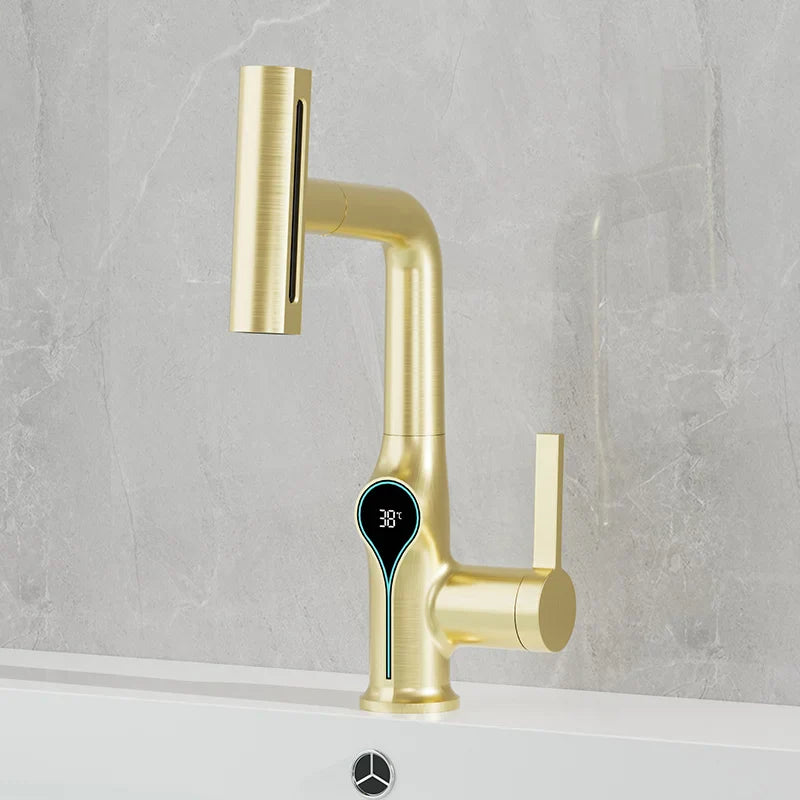 BowLift | Faucet with Waterfall Jet Temperature Display and Adjustable Sprayer