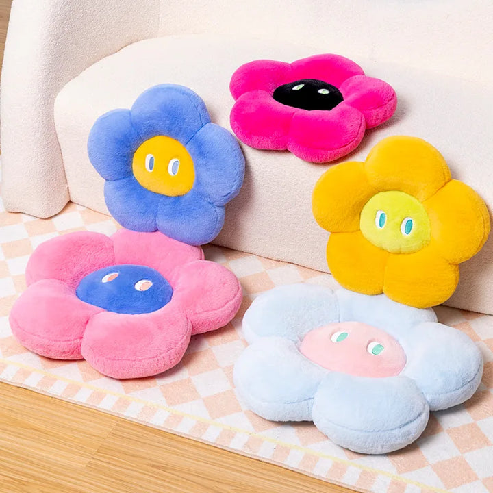 Fluffy Flower Cushion with Eyes | Bowlift
