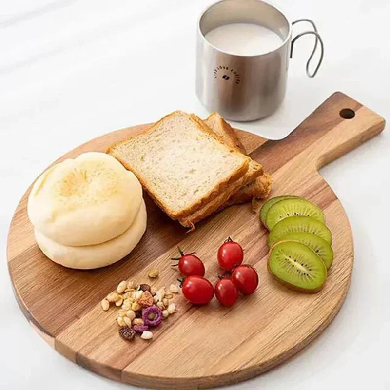 BowLift | Acacia wood pizza shovel and serving board with handle
