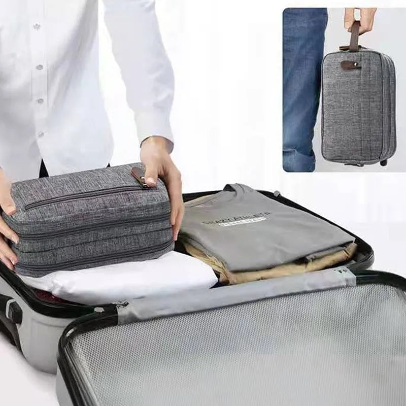 BowLift | Nylonéa toiletry bag Unisex | Water-repellent | Canvas design with leather handle | For travel & everyday use