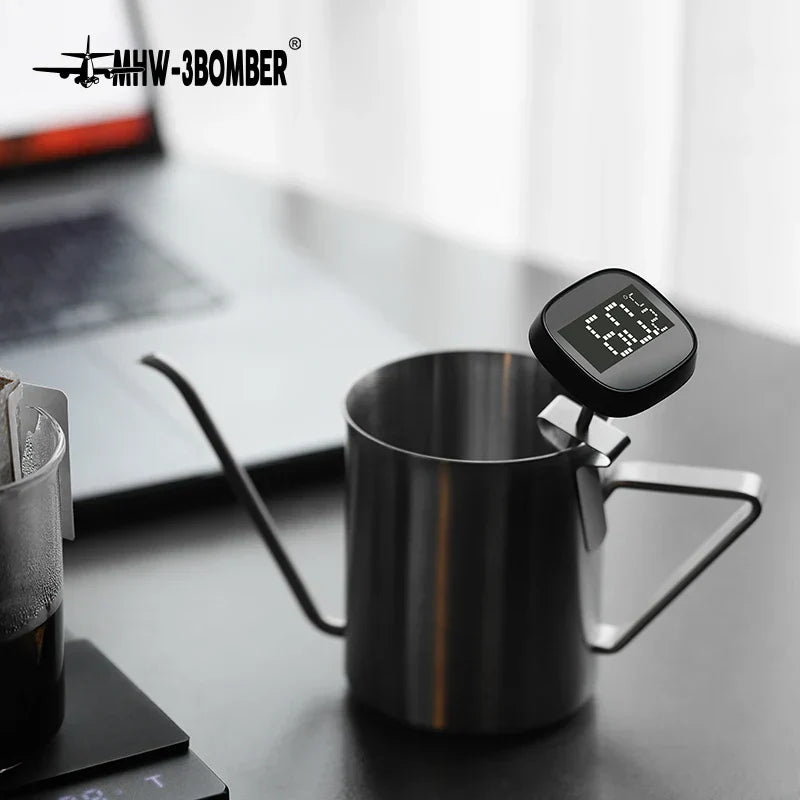 BowLift | MHW-3BOMBER Digital, instant-read coffee thermometer for latte art pen, milk frothing pitcher, stylish barista kitchen accessories for home