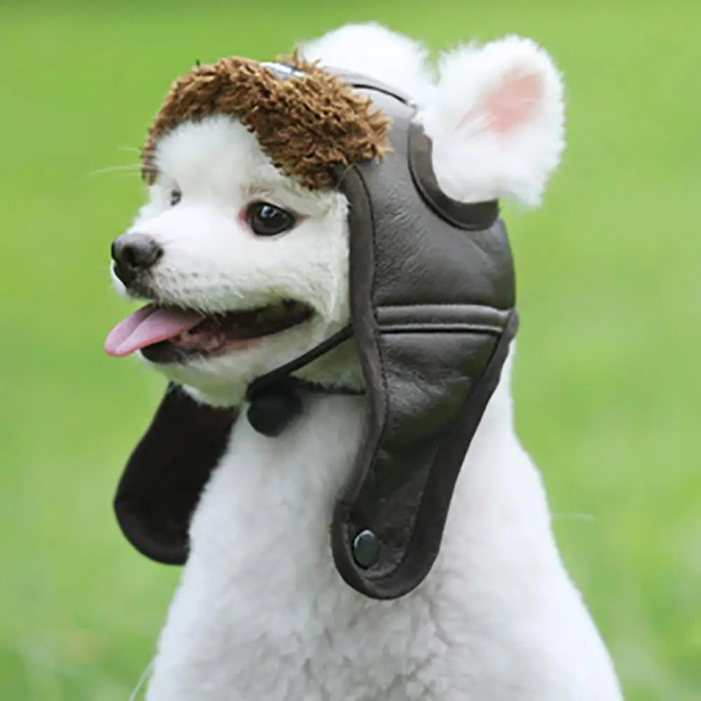 Winter pilot cap for pets warm and comfortable Bowlift