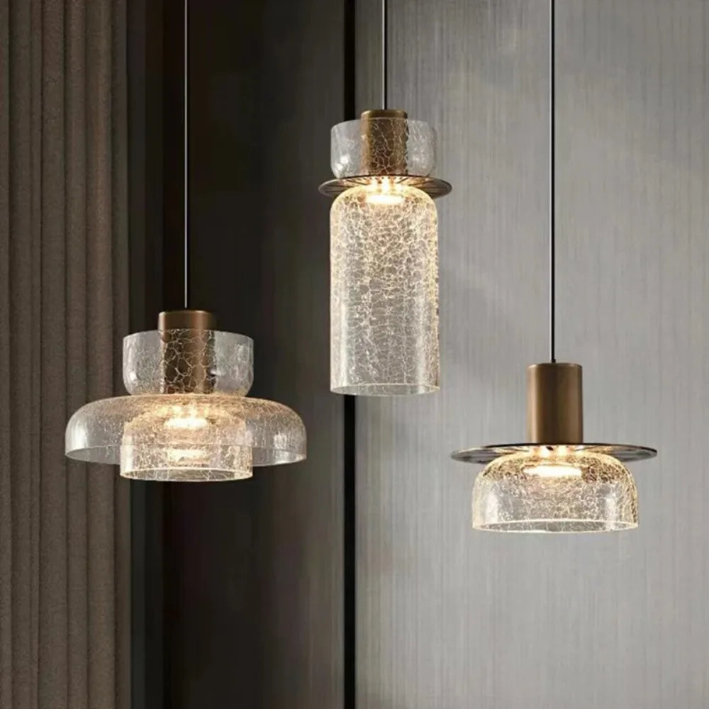 BowLift | Modern Creative Glass Pendant Lamp with Cracked Effect
