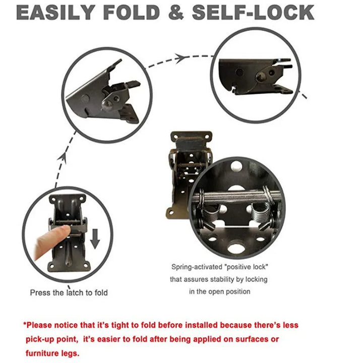 2Pcs FoldaBowlifte Self-Locking Hinges | Bowlift
